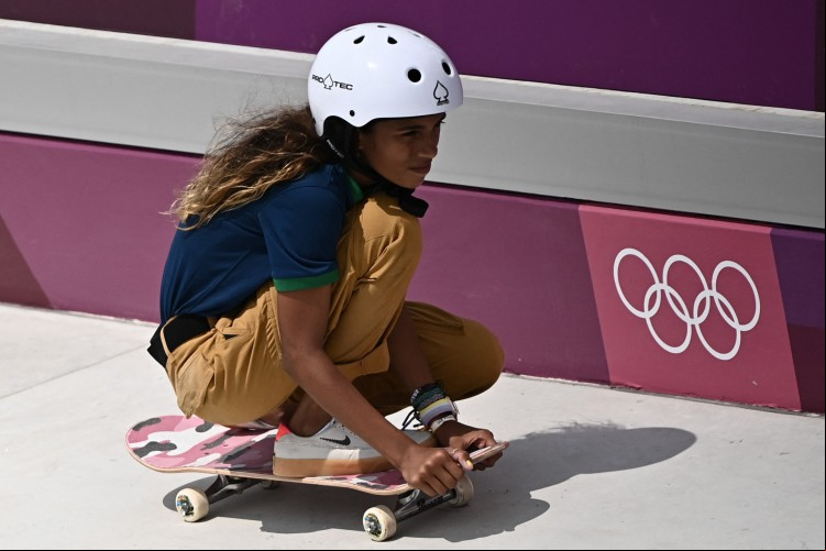A brasileira Rayssa Leal faturou a medalha de prata na modalidade skate street das Olimpíadas de Tóquio 2021