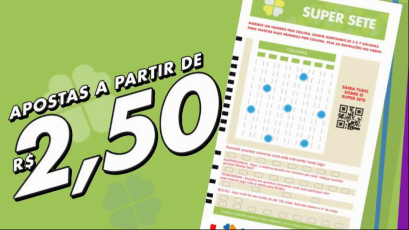 Resultado da loteria Super Sete, concurso 701, hoje, segunda-feira, 02 de junho de 2025 (02/06/25). O prêmio é de R$ 1,2 milhão 