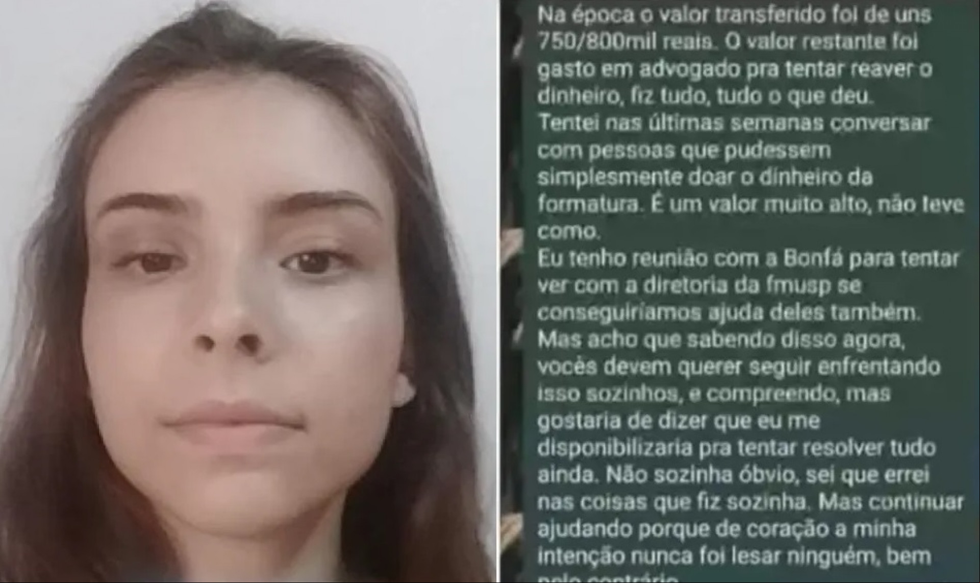 Alicia Dudy Müller Veiga é acusada de usar dinheiro de formatura da turma de Medicina