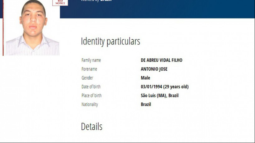ï¿¼O ex-PM Antônio José de Abreu Vidal Filho quando seu nome foi incluído na lista dos procurados da Interpol 