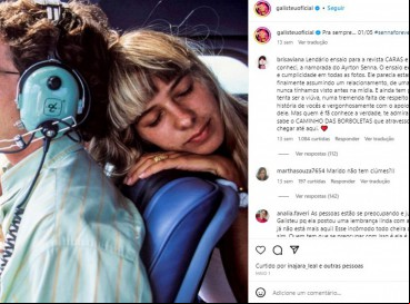 Galisteu relembrando seu amor com Senna no Instagram Galisteu relembrando seu amor com Senna no Instagram