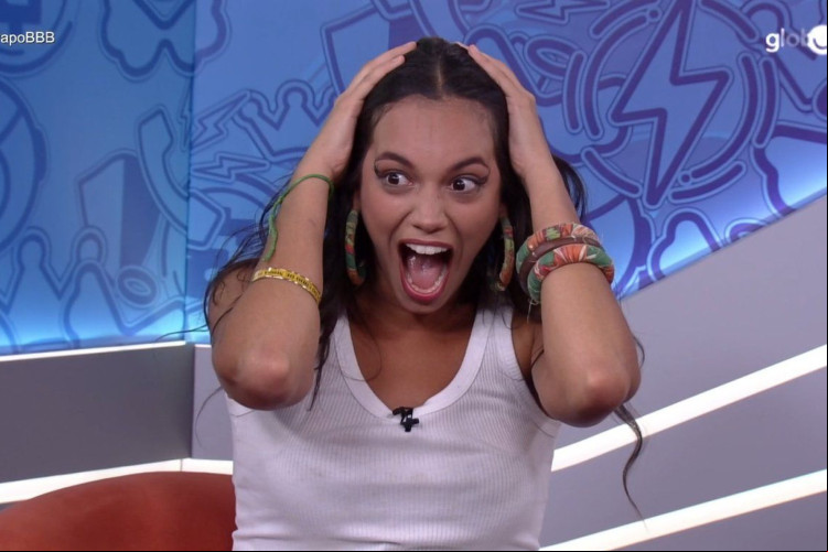 No bate-papo com o eliminado, Alane ficou surpresa ao receber recado de affair famoso