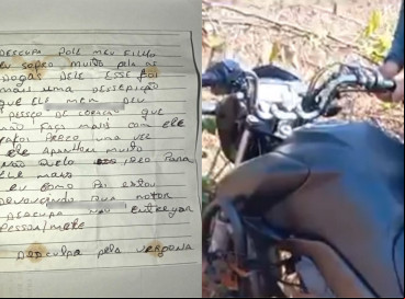 Moto foi encontrada com um bilhete do pai do suspeito do crime em Camocim, no interior do Ceará 