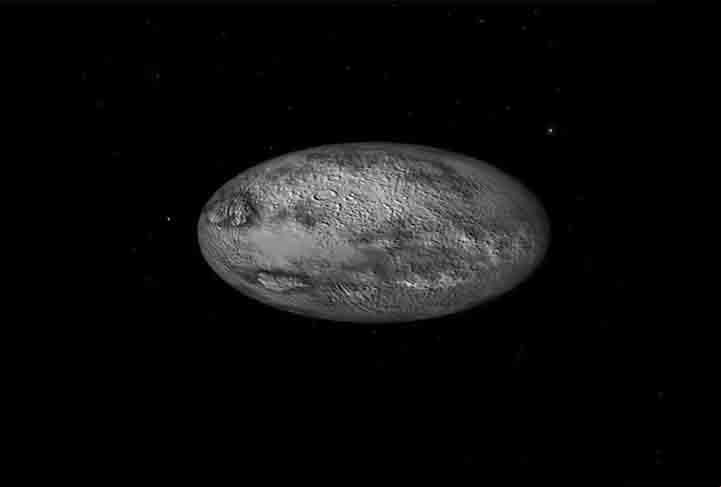 Haumea é um planeta anão localizado a 43,3 UA do Sol, ou seja, um pouco mais de 43 vezes a distância da Terra ao Sol, em pleno Cinturão de Kuiper.