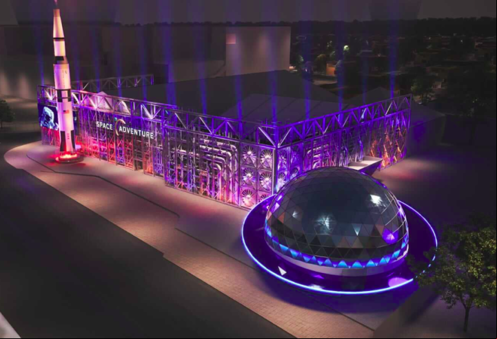 O Space Adventure fica de frente para o Balneário Shopping e tem mais de 300 itens originais da agência espacial americana, como trajes, botas, motores e até réplicas de foguetes. E conta com um cinema interativo, com conteúdos sobre os planetas.